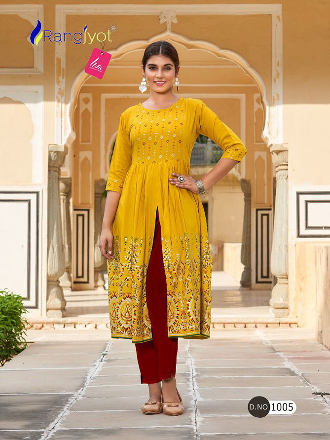 Mihira By Rangjyot 1001-1008 Party Wear Kurtis Catalog